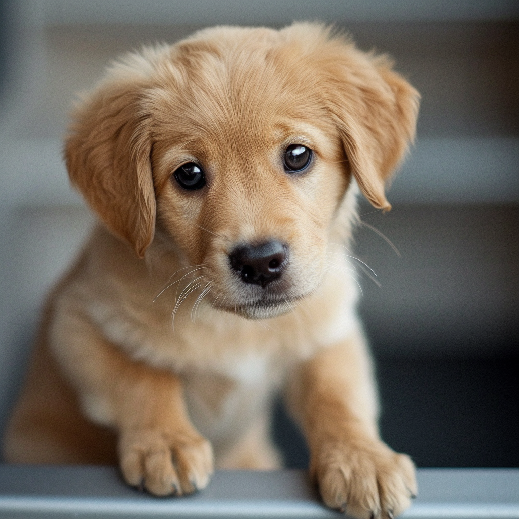 A close-up of a puppy | Source: Midjourney