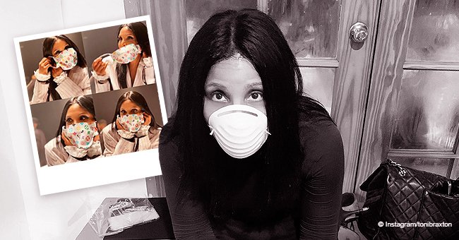 Toni Braxton Shares Photo of Herself in Cute Face Mask with Louis Vuitton Print Amid Coronavirus ...