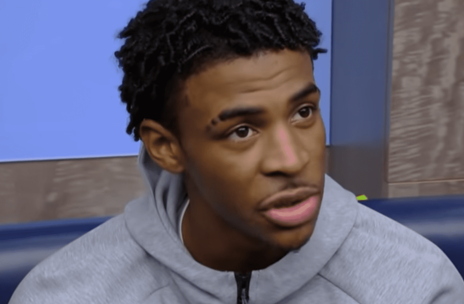 Ja Morant in a locker room Interview on October 2, 2019. | Photo: YouTube/ Memphis Grizzlies