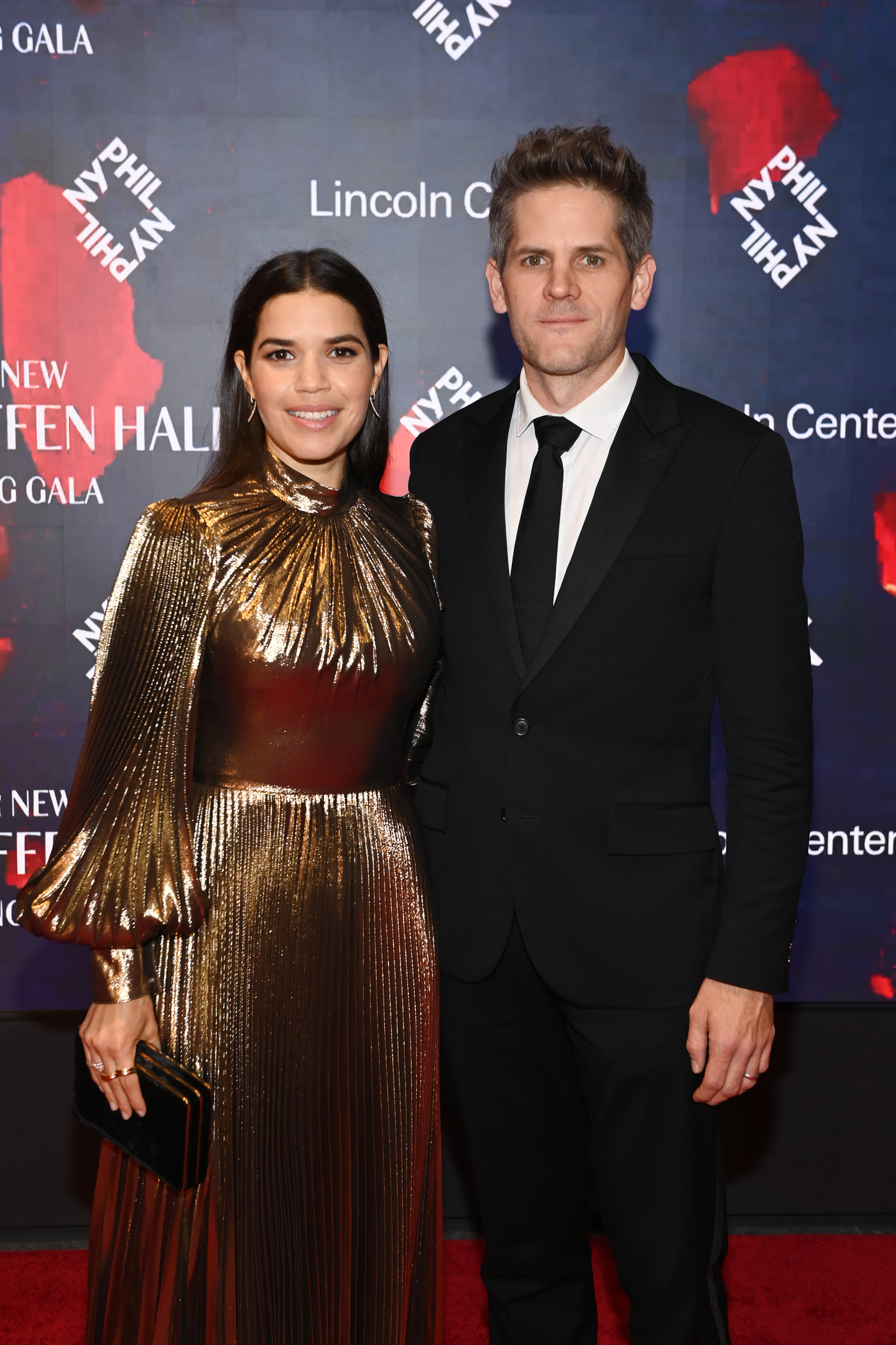 America Ferrera and Ryan Piers Williams are pictured as Lincoln Center and New York Philharmonic celebrate the opening of the new David Geffen Hall with a Gala Concert & Dinner on October 26, 2022, in New York City | Source: Getty Images