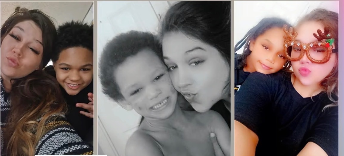 A grid photo of Cheyenne Hangaman with each of her sons, EJ, Kaleb, and Howard | Source: GoFundMe/a-heartfelt-farewell-for-howard-kaleb-ej