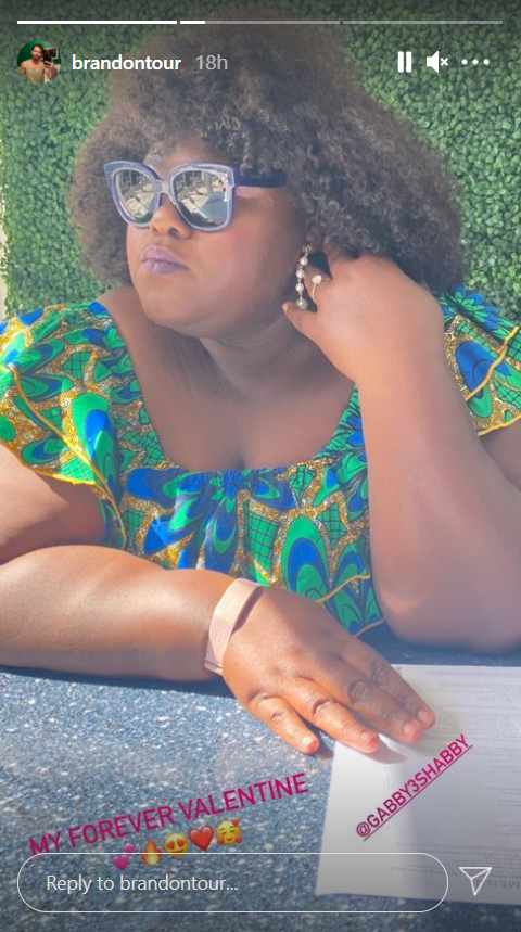 Picture of Gabby Sidibe while on a date with her fiancé, Brandon Frankel | Photo: Instagram/brandontour