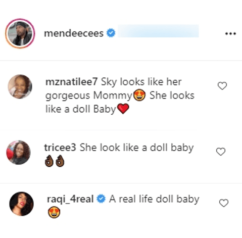 Screenshot showing comments on Mendeecees Harris' Instagram post | Source: Instagram/mendeecees