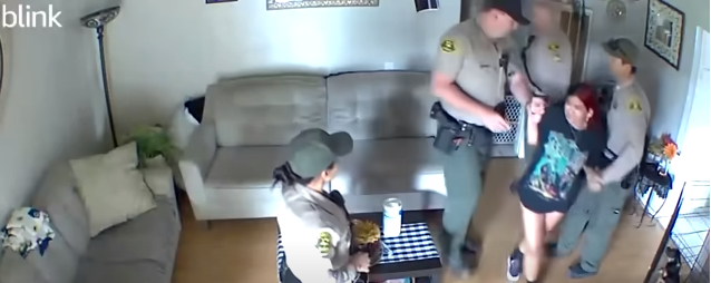 Cordova's daughter surrounded by Sheriff's deputies on October 22, 2022 | Source: .youtube.com/@InsideEdition