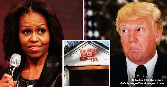 Little Free Library honoring Michelle Obama vandalized with Trump's name