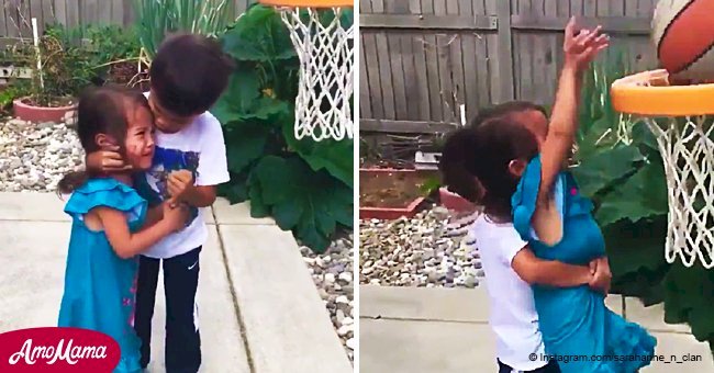  ‘Brother of the year’ calms little sister with kisses and pep talk after a failure