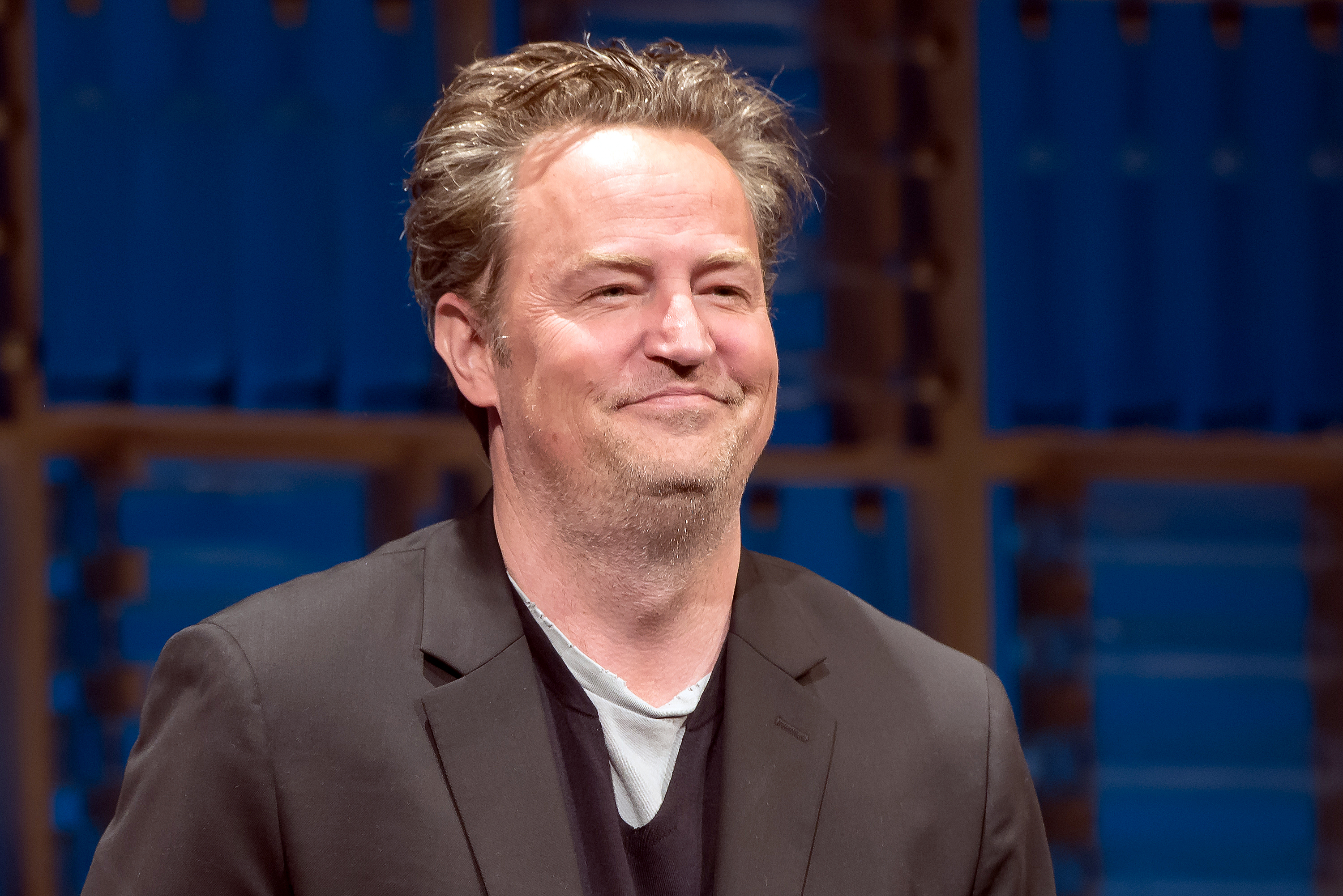 Matthew Perry on stage during the opening night curtain call of "The End Of Longing" at Lucille Lortel Theatre on June 5, 2017, in New York City | Source: Getty Images