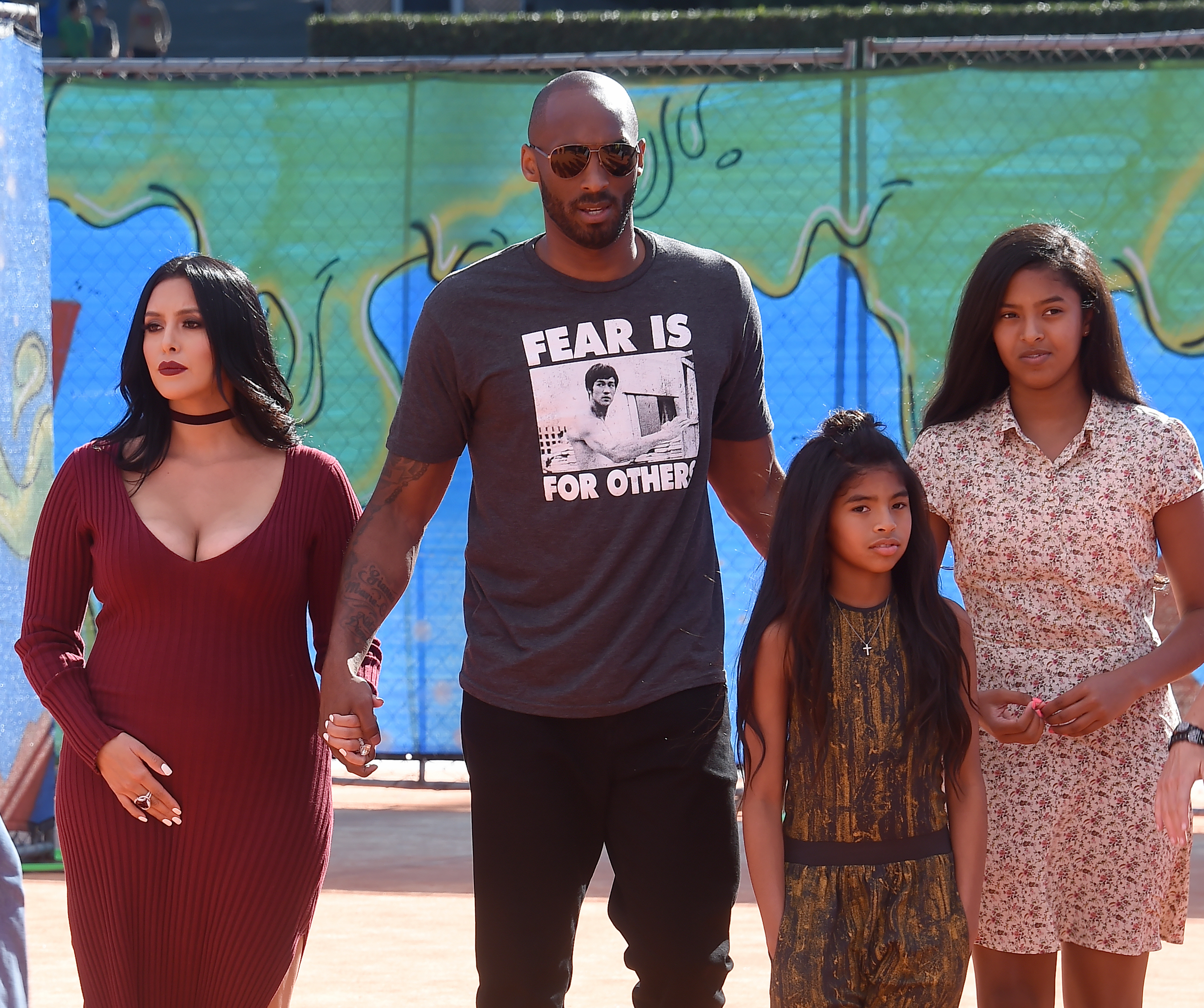 Kobe Bryant arrives with Vanessa Bryant and daughters Gianna and Natalia Bryant at the Nickelodeon Kids’ Choice Sports Awards at UCLA’s Pauley Pavilion in Westwood, California, on July 14, 2016. | Source: Getty Images