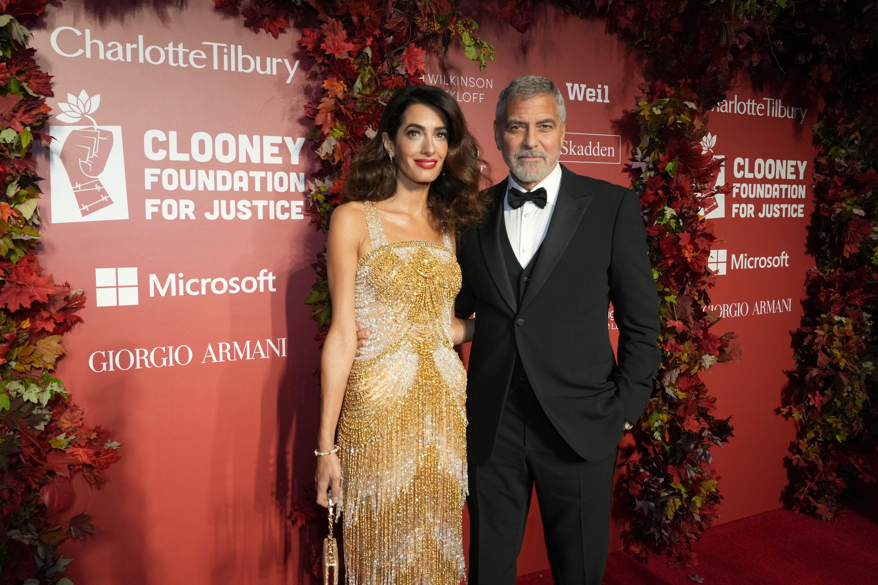 Amal and George Clooney at the Clooney Foundation For Justice's Inaugural Albie Awards at the New York Public Library on September 29, 2022 | Source: Getty Images