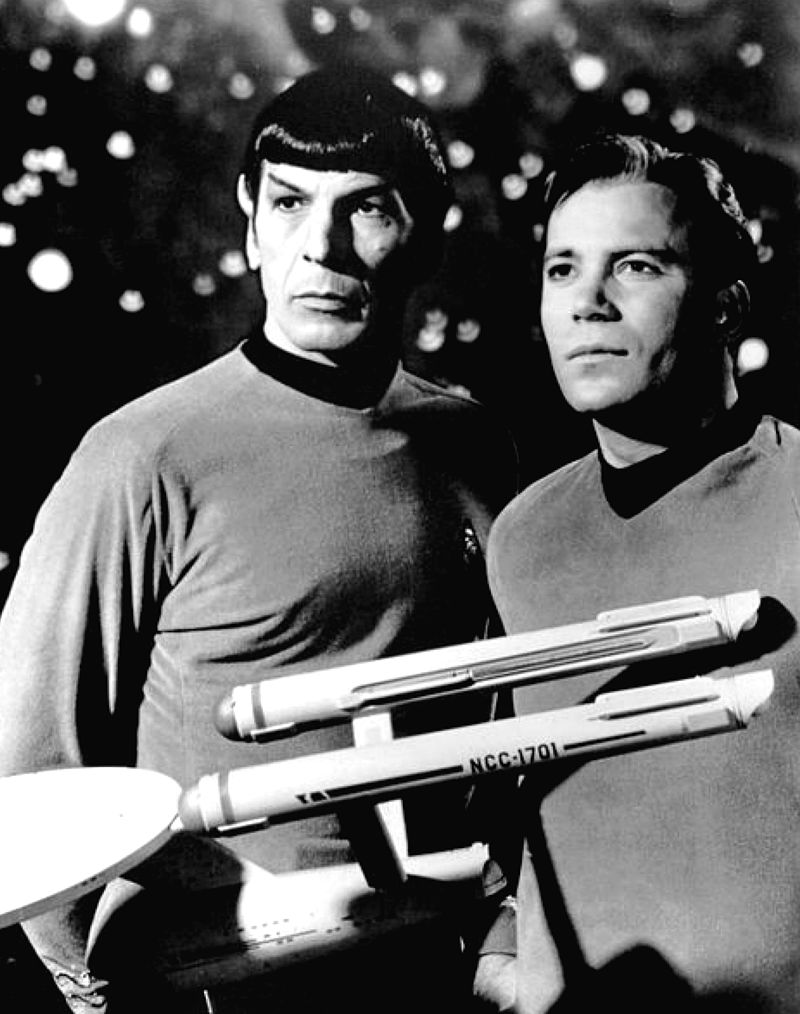 Leonard Nimoy as Spock, and William Shatner as Captain Kirk in "Star Trek" 1968 | Source: Wikimedia