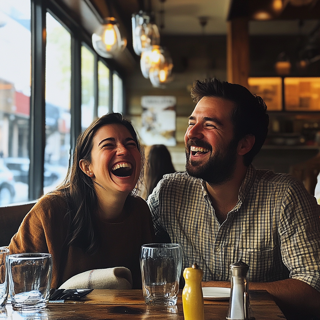 Siblings sitting at a restaurant together | Source: Midjourney