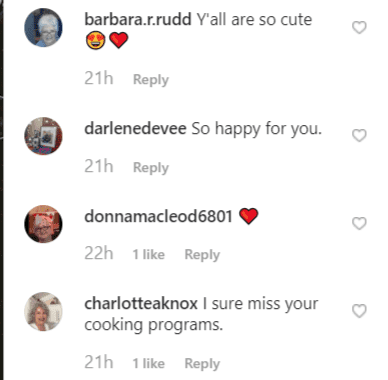 More fan comments on Paula Deen's post | Instagram: @pauladeen_official