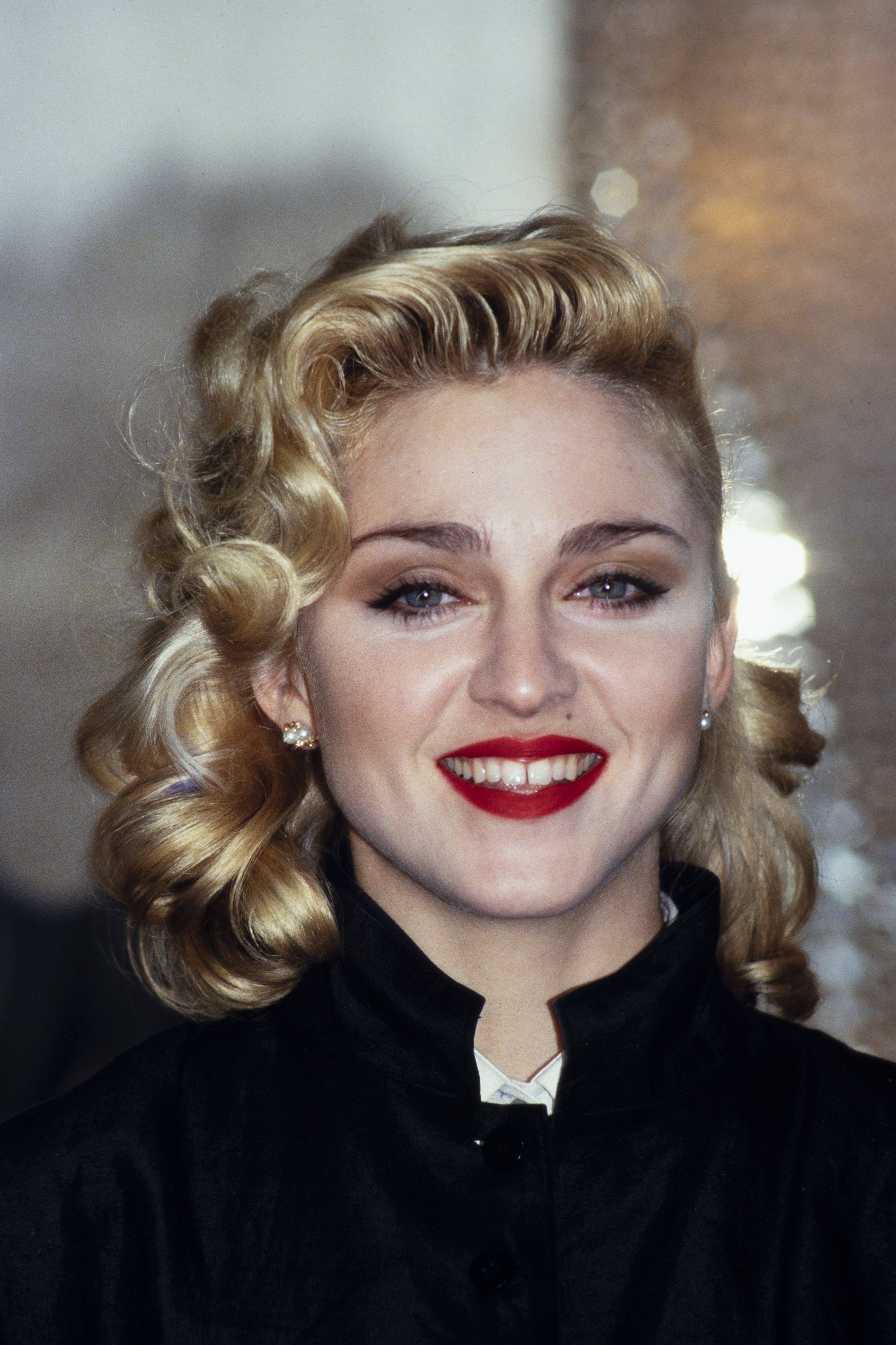 Madonna during a press conference at the Kensington Roof Gardens on March 6, 1986 in London. | Source: Getty Images