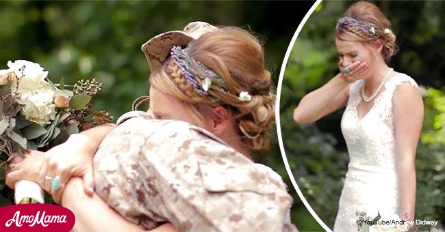 Marine surprises sister on her wedding day in emotional video