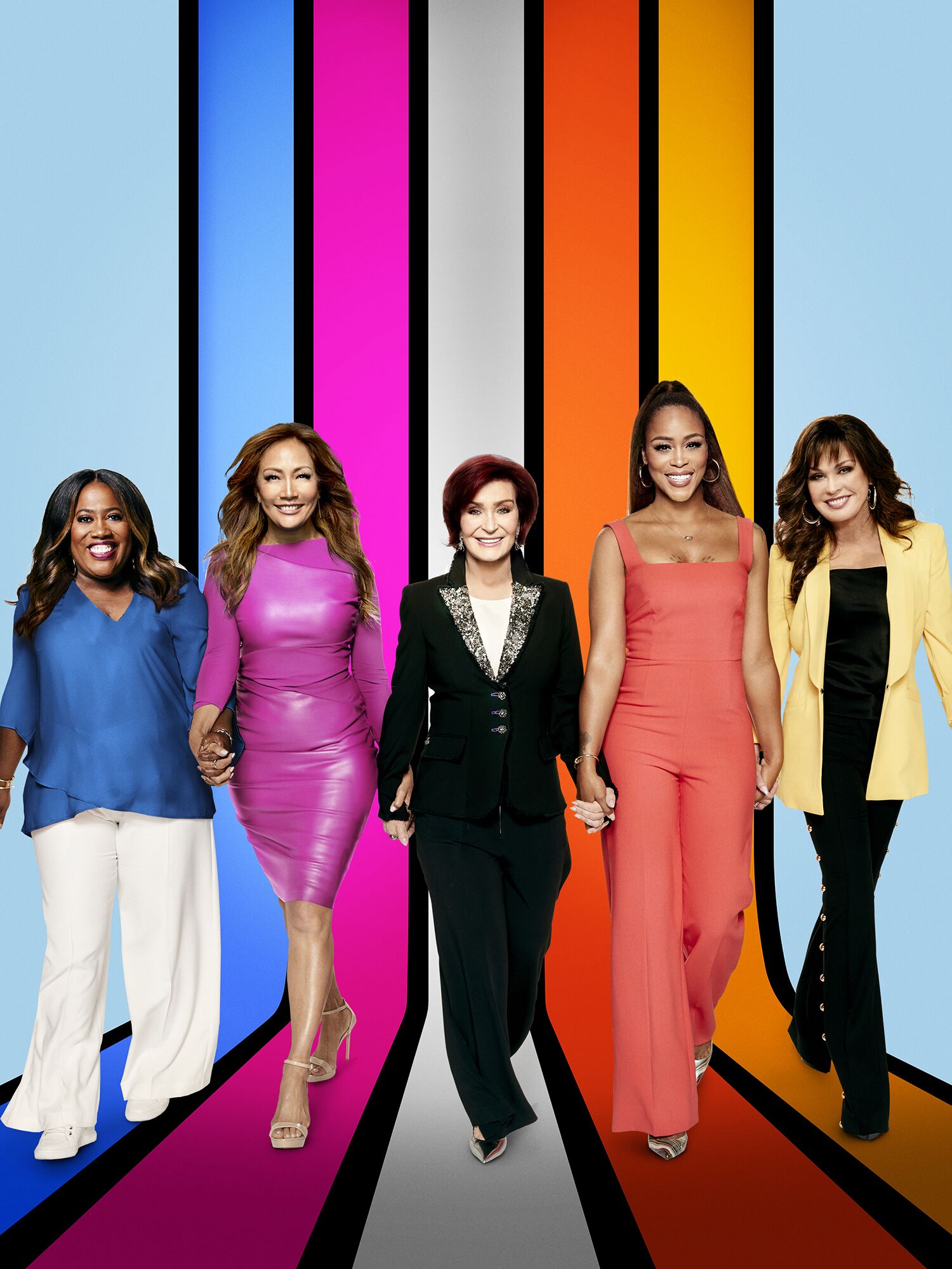 Sheryl Underwood, Carrie Ann Inaba, Sharon Osbourne, Eve Cooper, and Marie Osmond, the hosts of "The Talk." Photo taken on September 04, 2019 | Photo: Art Streiber/CBS via Getty Images