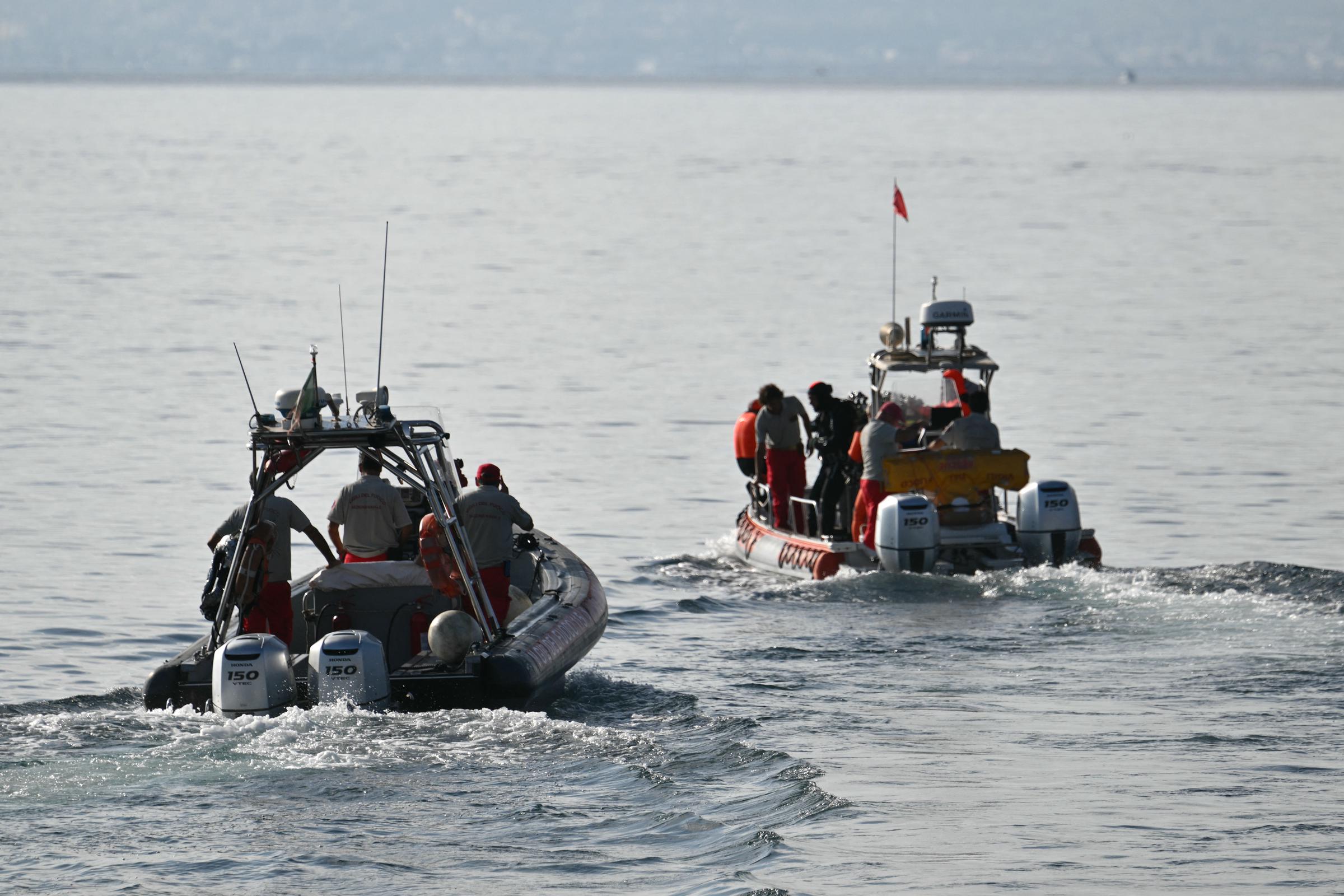 Divers leave Porticello harbor near Palermo on August 23, 2024, in Sicily, Italy | Source: Getty Images