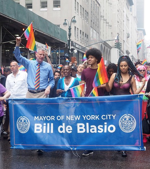 Mayor Bill de Blasio, Chirlane McCray, Dante de Blasio, and Chiara de Blasio on June 28, 2015 in New York City. | Photo: Getty Images