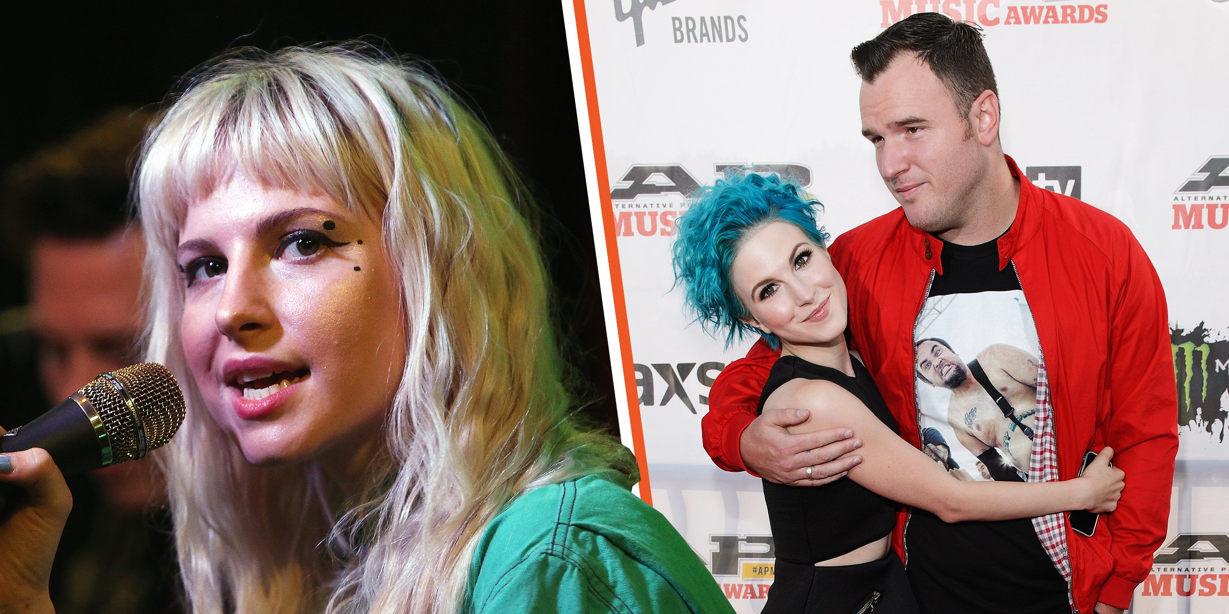Hayley Williams Performing | Hayley Williams Posing on the Red Carpet with Chad Gilbert | Source: Getty Images
