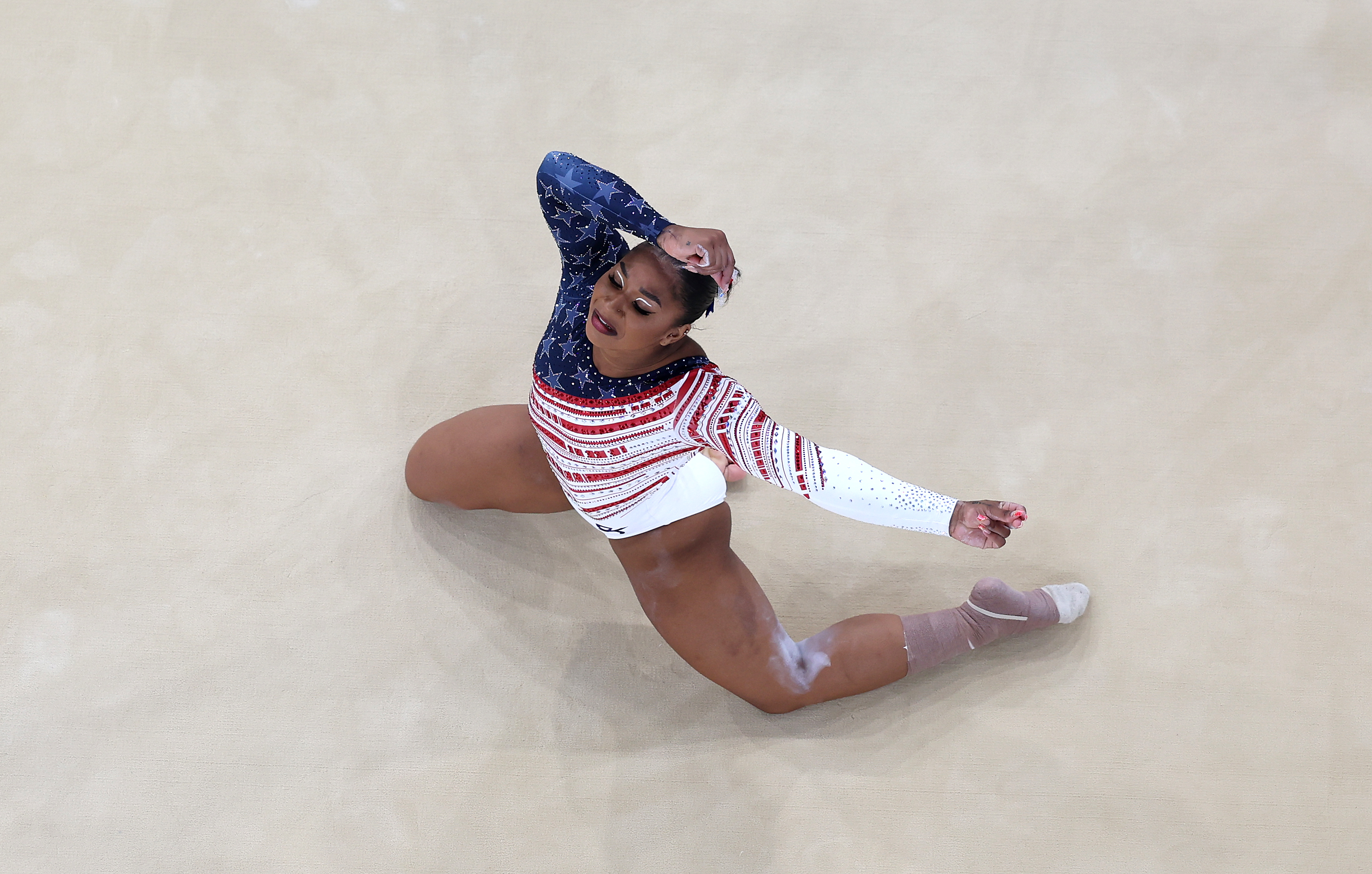 Jordan Chiles competes in the floor exercise during the Women’s Team Final at the 2024 Paris  Olympics on July 30, 2024 | Source: Getty Images