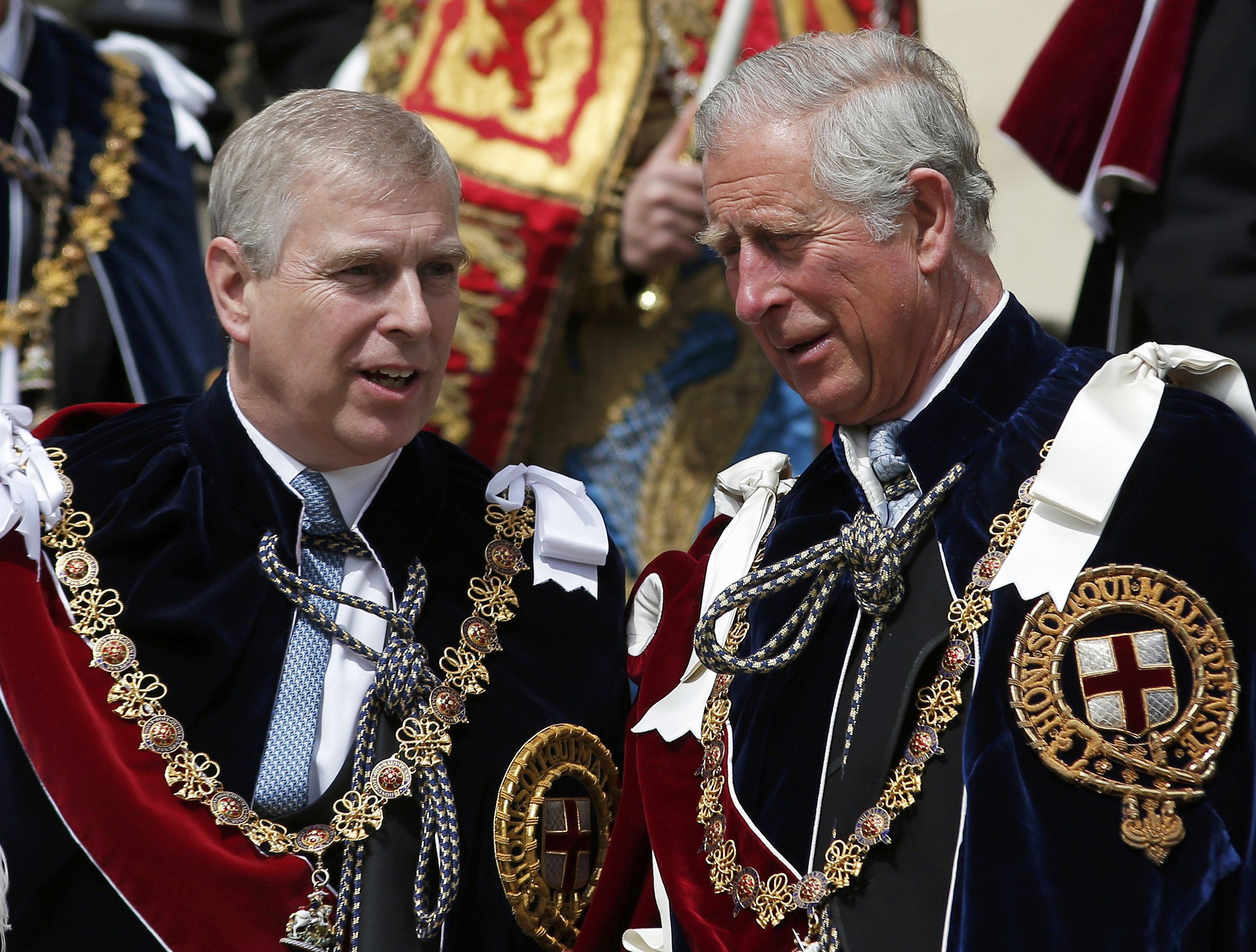 Prince Andrew, Duke of York, and Prince Charles, Prince of Wales, on June 15, 2015, in Windsor, England | Source: Getty Images