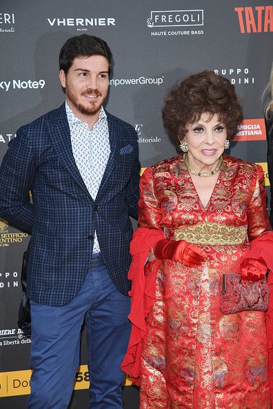 Andrea Piazzolla et Gina Lollobrigida, à l'Arena di Verona le 8 septembre 2018 à Vérone, en Italie.