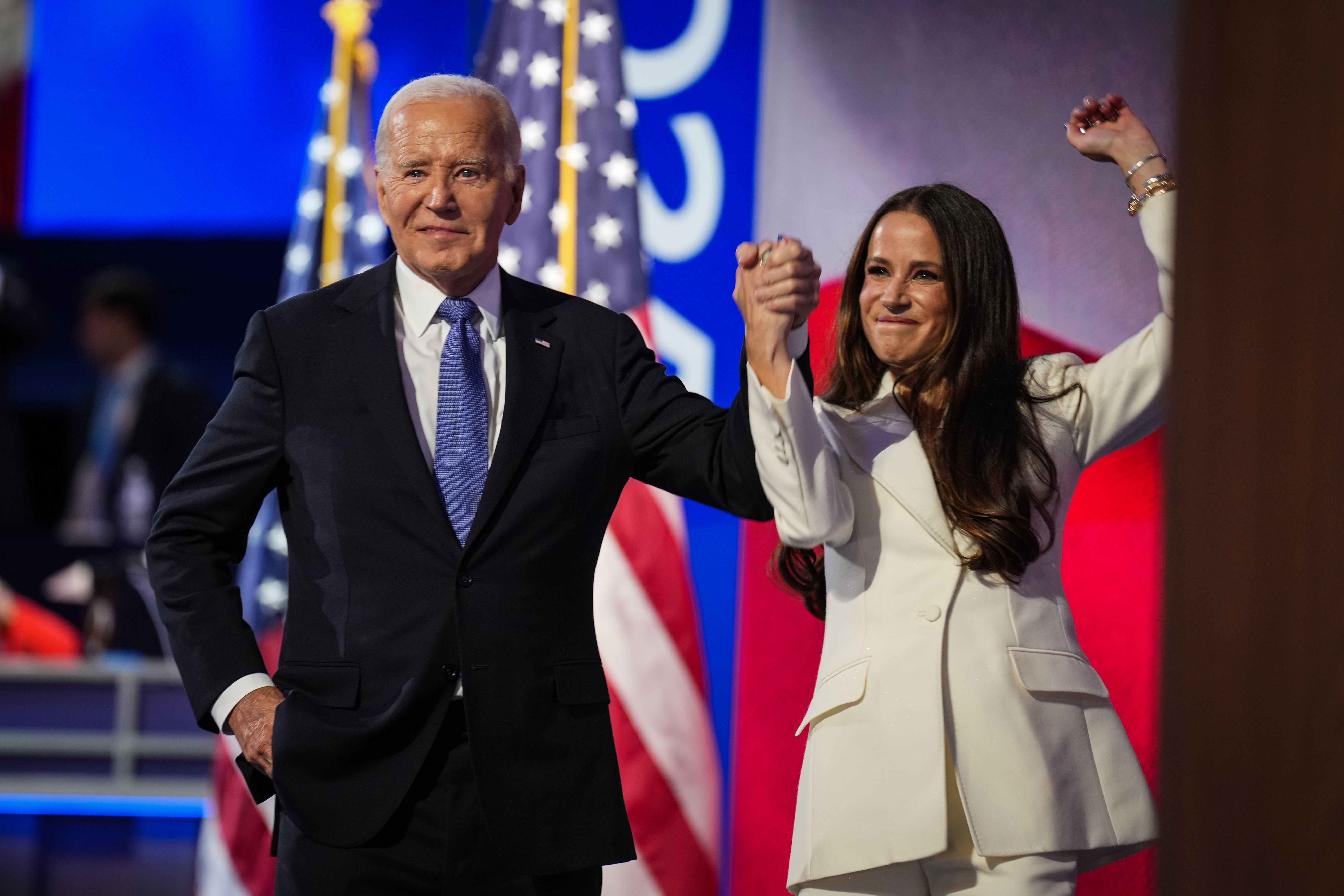 Joe Biden greets Ashley during the first day of the Democratic National Convention at the United Center on August 19, 2024, in Chicago, Illinois. | Source: Getty Images