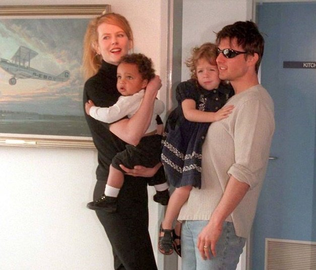 Nicole y Tom con sus hijos Bella y Connor. | Foto: Getty Images