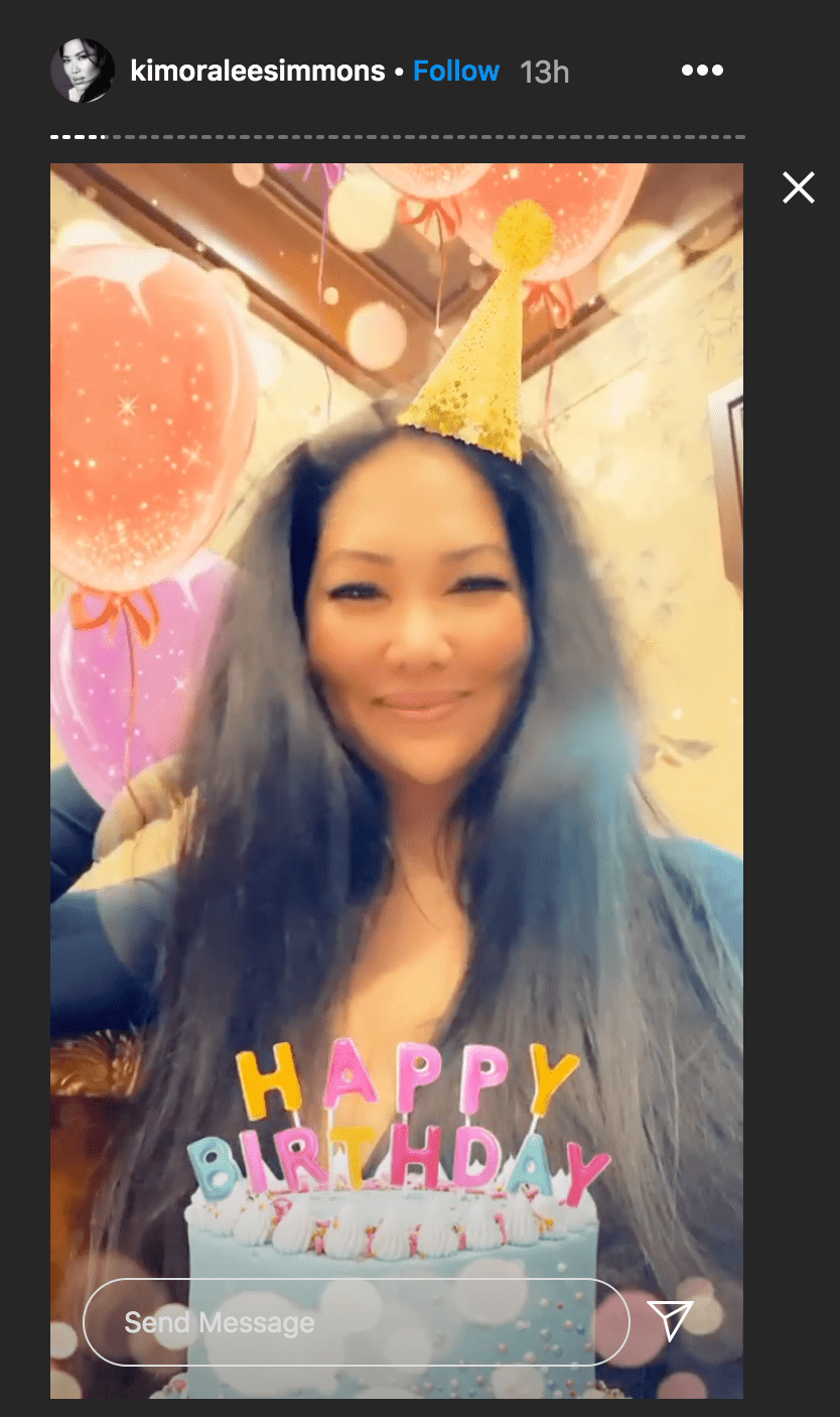 Kimora Lee Simmons used an Instagram filter to celebrate her birthday with a selfie | Source: Instagram.com/kimoraleesimmons