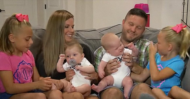 BJ Durel and Calena Durel with their daughters Aubree and Mariah and their twins Gavin and Grace. | Source: youtube.com/Good Morning America