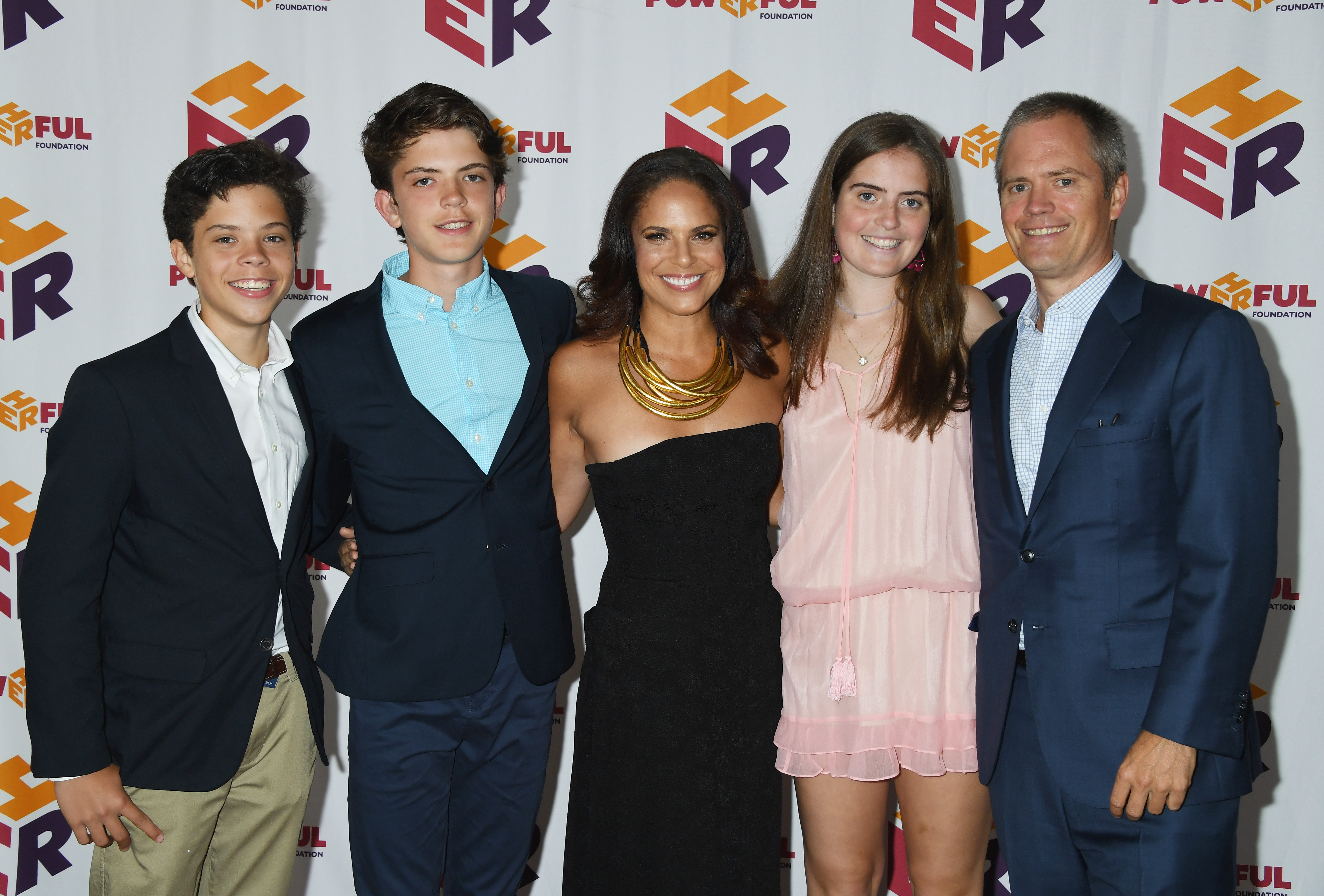 (L-R) Charlie Raymond, Jackson Raymond, Soledad O'Brien, Sofia Raymond and Brad Raymond attend the PowHERful Benefit Gala on June 13, 2018, at Tribeca Rooftop in New York City. | Source: Getty Images