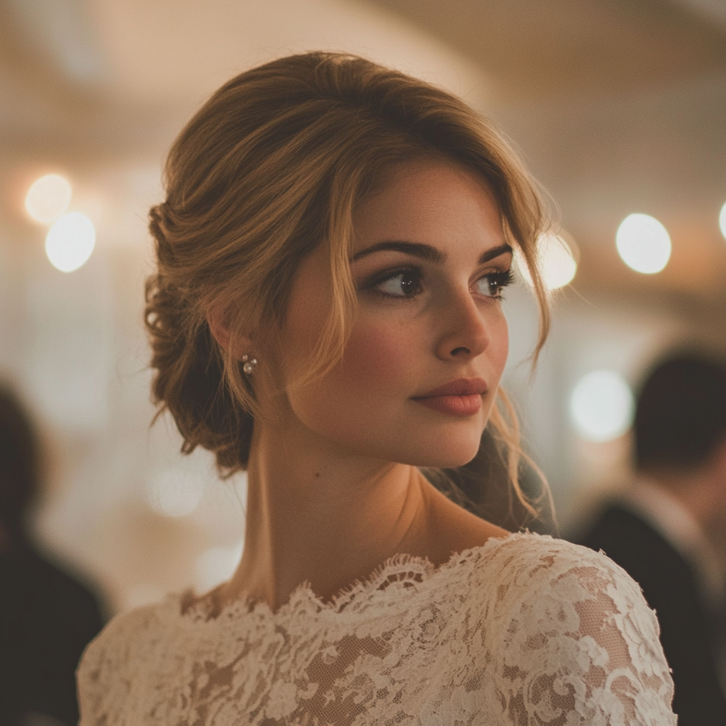 A side profile of a bride | Source: Midjourney