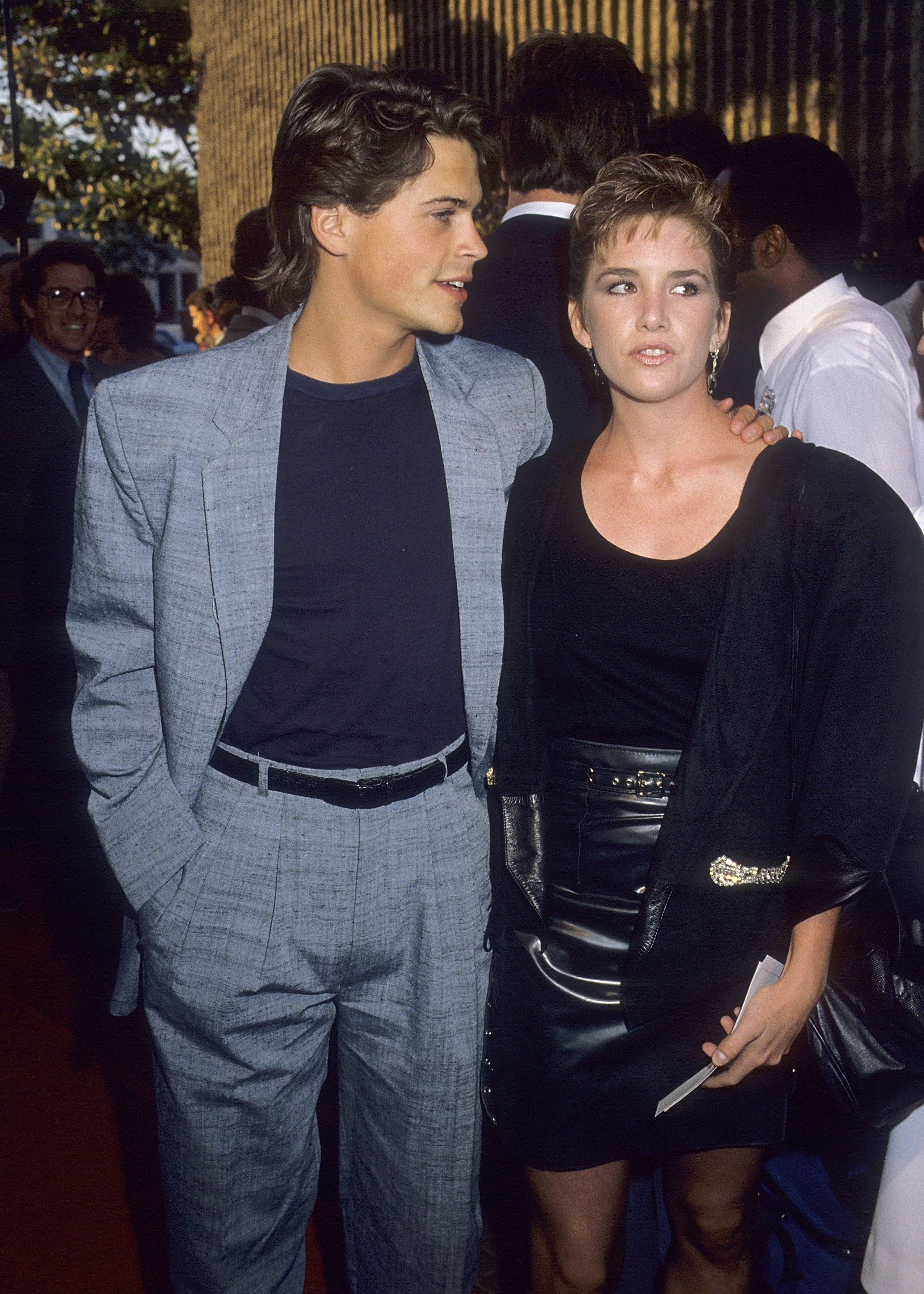 Actor Rob Lowe and actress Melissa Gilbert attend the "Ghostbusters" Westwood Premiere on June 7, 1984 at the Avco Center Cinemas in Westwood, California