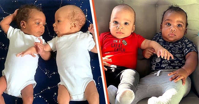 Makai and Ellion holging themselves after they were born [left] Makai and Ellion few months after birth [right]. | Photo:  instagram.com/makandell