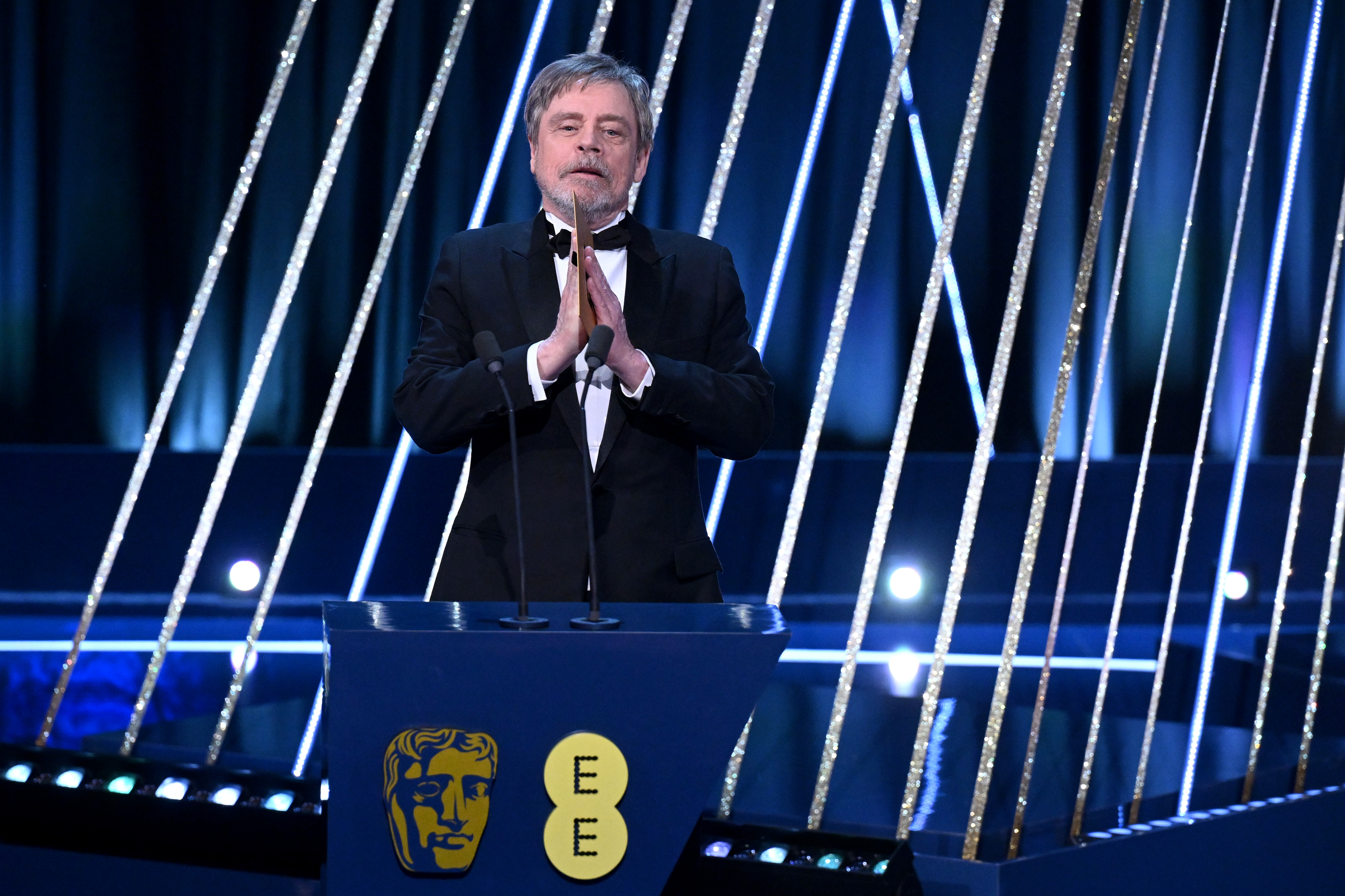 Mark Hamill presenting the Best Film Award on stage during the EE BAFTA Film Awards 2025 at The Royal Festival Hall on February 16 in London, England. | Source: Getty Images