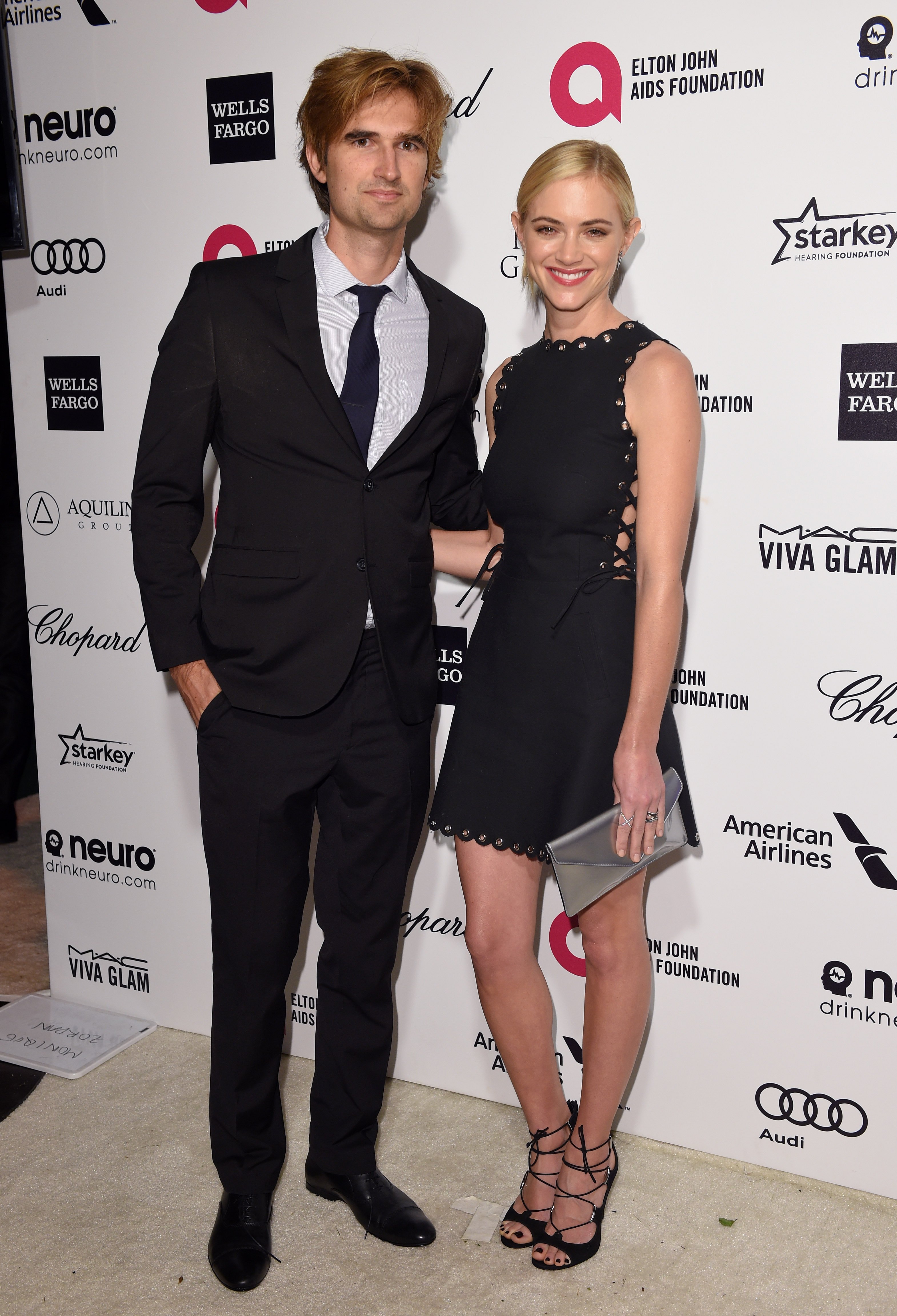 Emily Wickersham and Blake Hanley attend the Elton John AIDS Foundation's 23rd annual Academy Awards Viewing Party at The City of West Hollywood Park on February 22, 2015, in West Hollywood, California. | Source: Getty Images