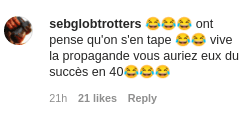 Capture d'un commentaire sur le post de Sylvie Tellier. | Photo : Instagram