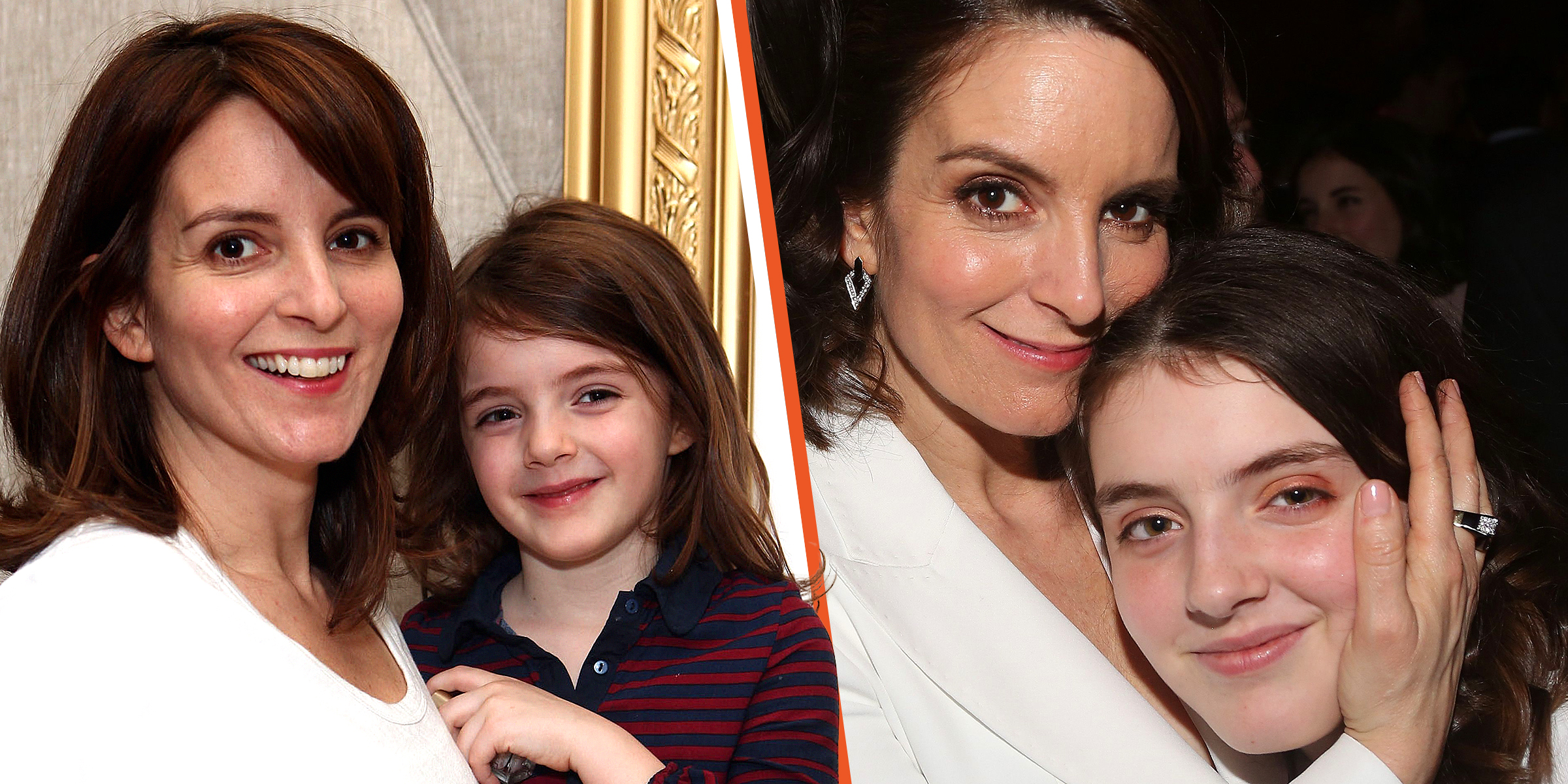 Tina Fey and her daughter Alice Zenobia Richmond in 2012 | Tina Fey and Alice Zenobia Richmond in 2018 | Source: Getty Images