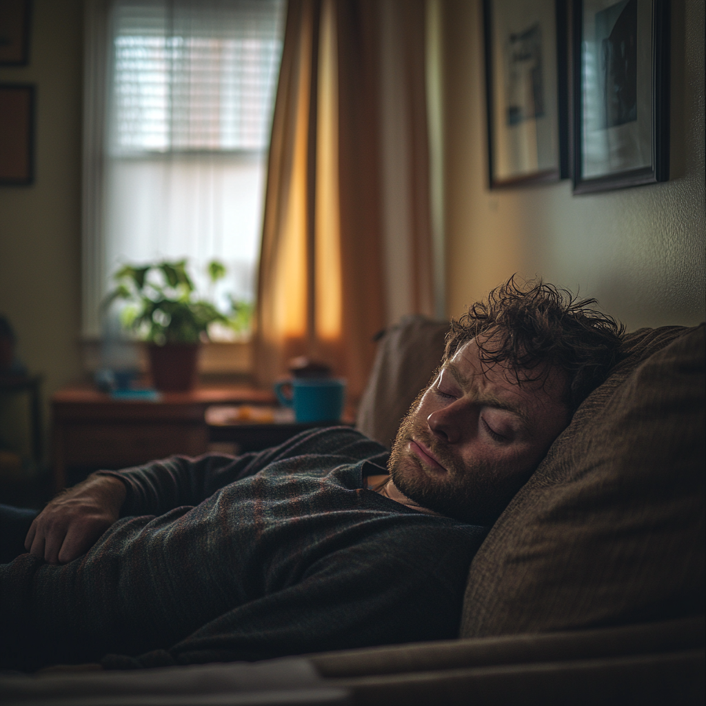 A man sleeping on the couch | Source: Midjourney