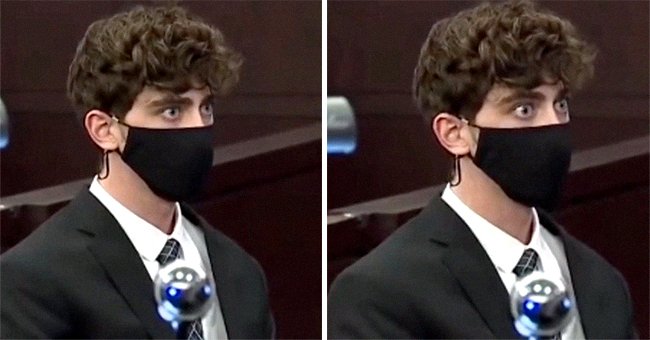 Photo of Cameron Herrin wearing a black face mask | Photo: youtube.com/FOX 13 Tampa Bay