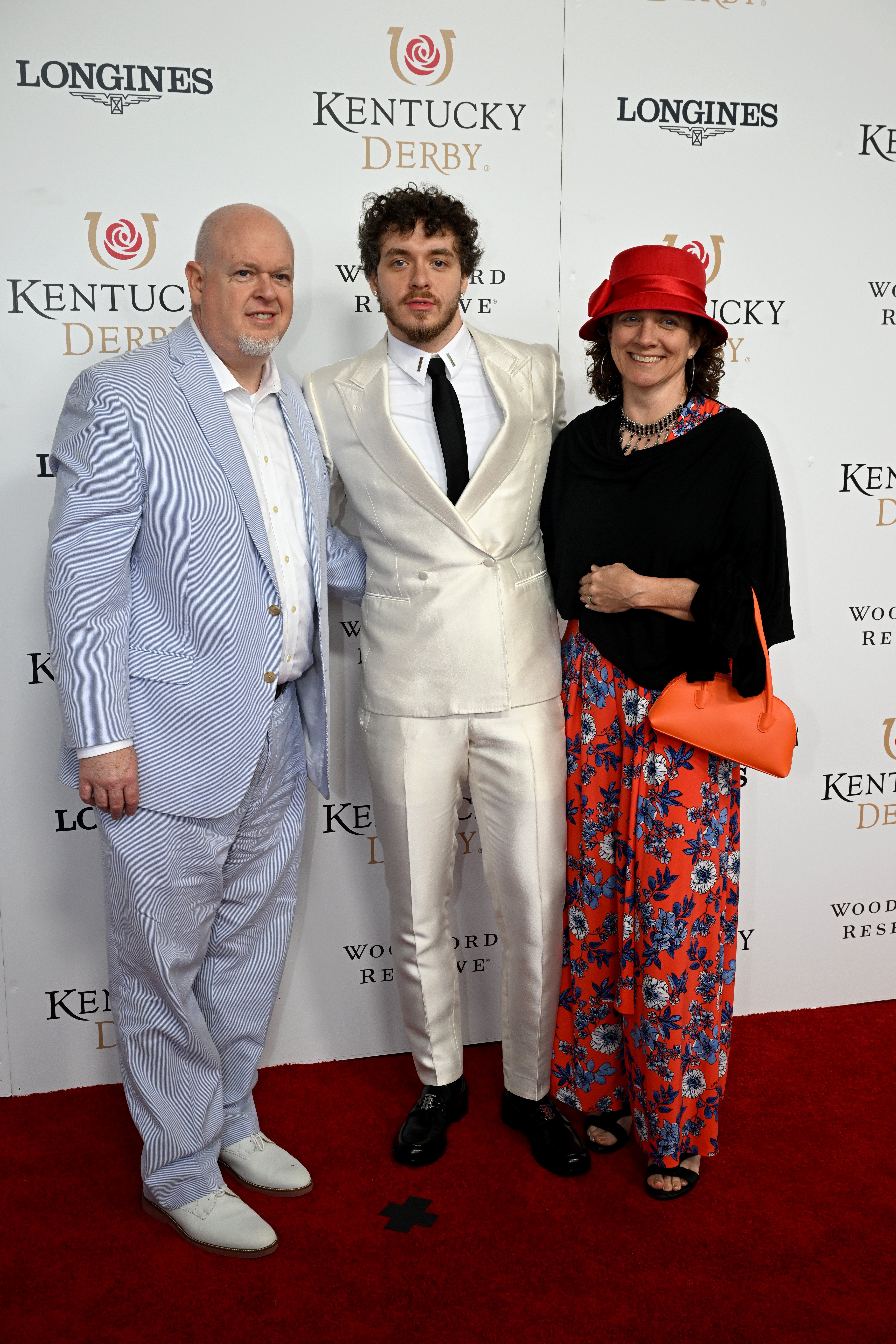 Brian Harlow, Jack Harlow, and Maggie Harlow at Churchill Downs on May 07, 2022, in Louisville, Kentucky. | Source: Getty Images