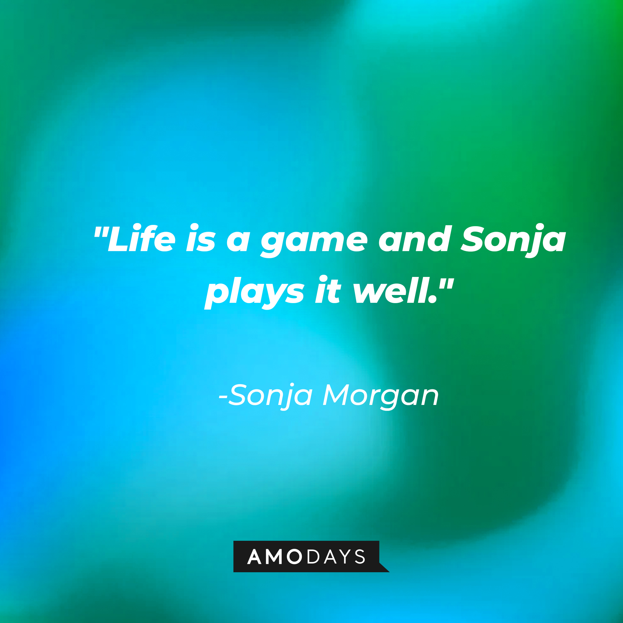 Sonja Morgan's quote: "Life is a game and Sonja plays it well." Sonja Morgan's quote: "I don't stir the pot. I stir the drink." | Source: Amodays