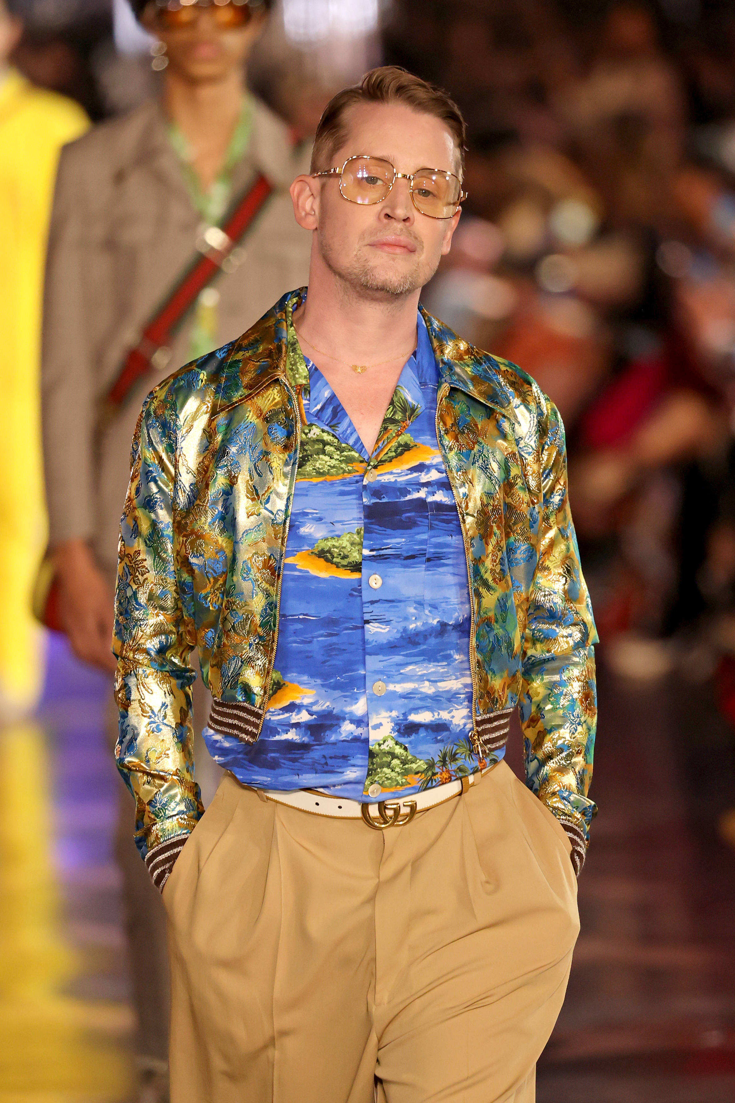 Macaulay Culkin walking the runway for Gucci Love Parade in Hollywood, California on November 02, 2021 | Source: Getty Images
