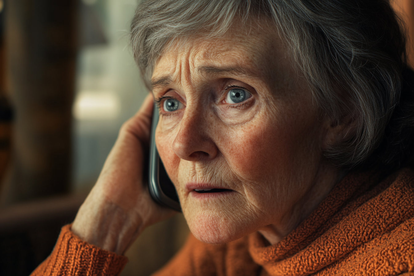 An older woman talking on the phone | Source: Midjourney