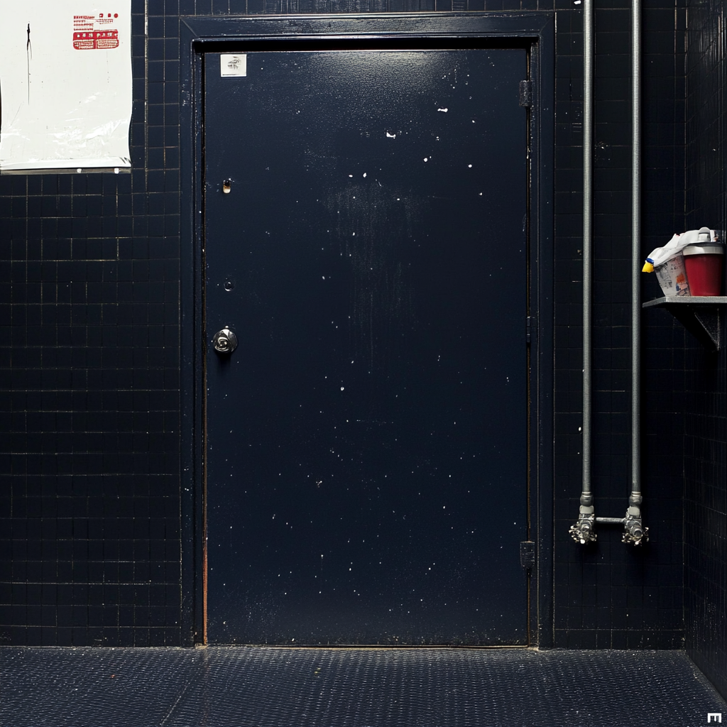 A restroom stall door | Source: Midjourney