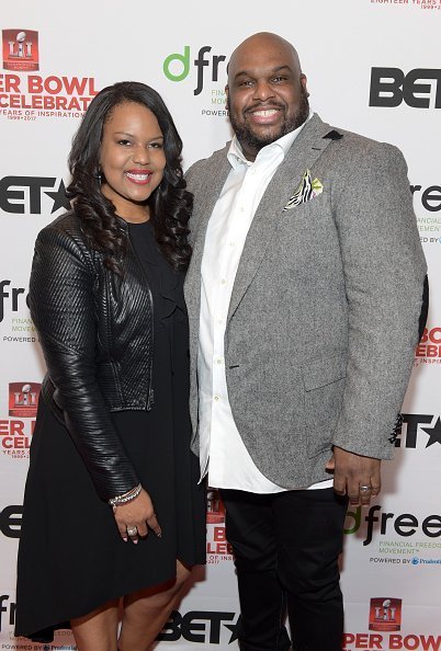 Aventer Gray and pastor John Gray attend the BET Presents Super Bowl Gospel Celebration at Lakewood Church | Photo: Getty Images