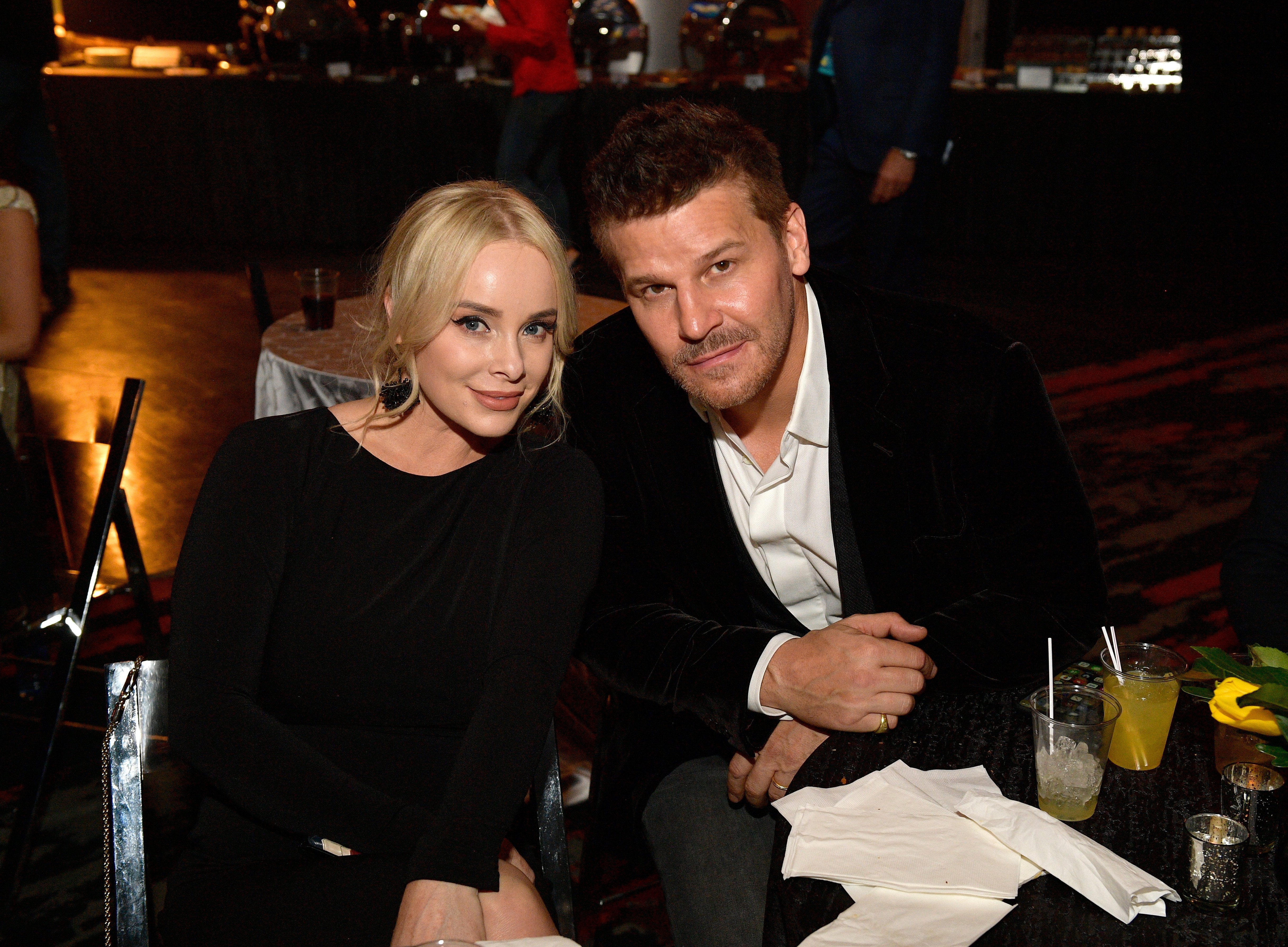 Jaime Bergman and David Boreanaz attend the 53rd Academy of Country Music Awards at MGM Grand Garden Arena on April 15, 2018, in Las Vegas, Nevada. | Source: Getty Images.