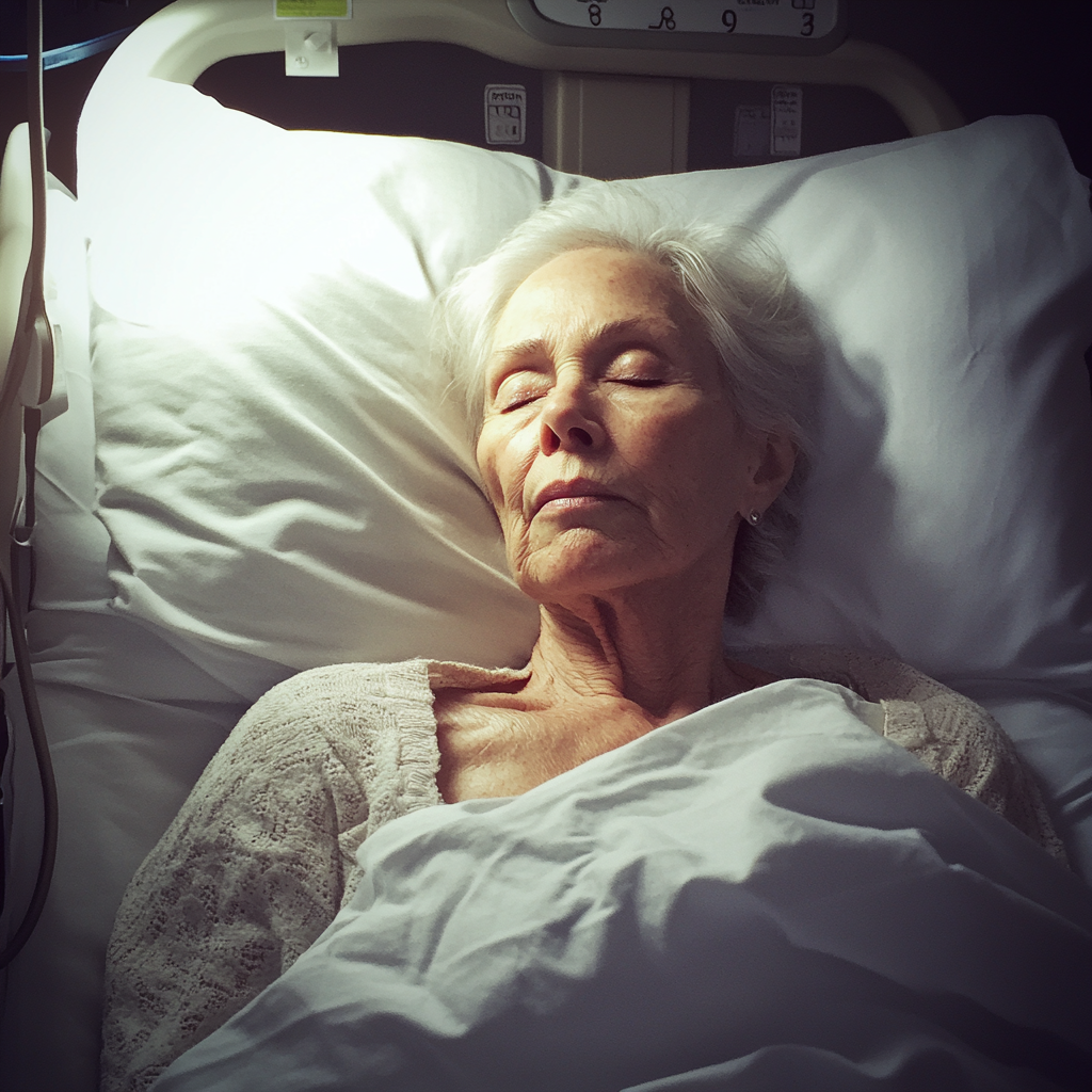 An old woman in a hospital bed | Source: Midjourney