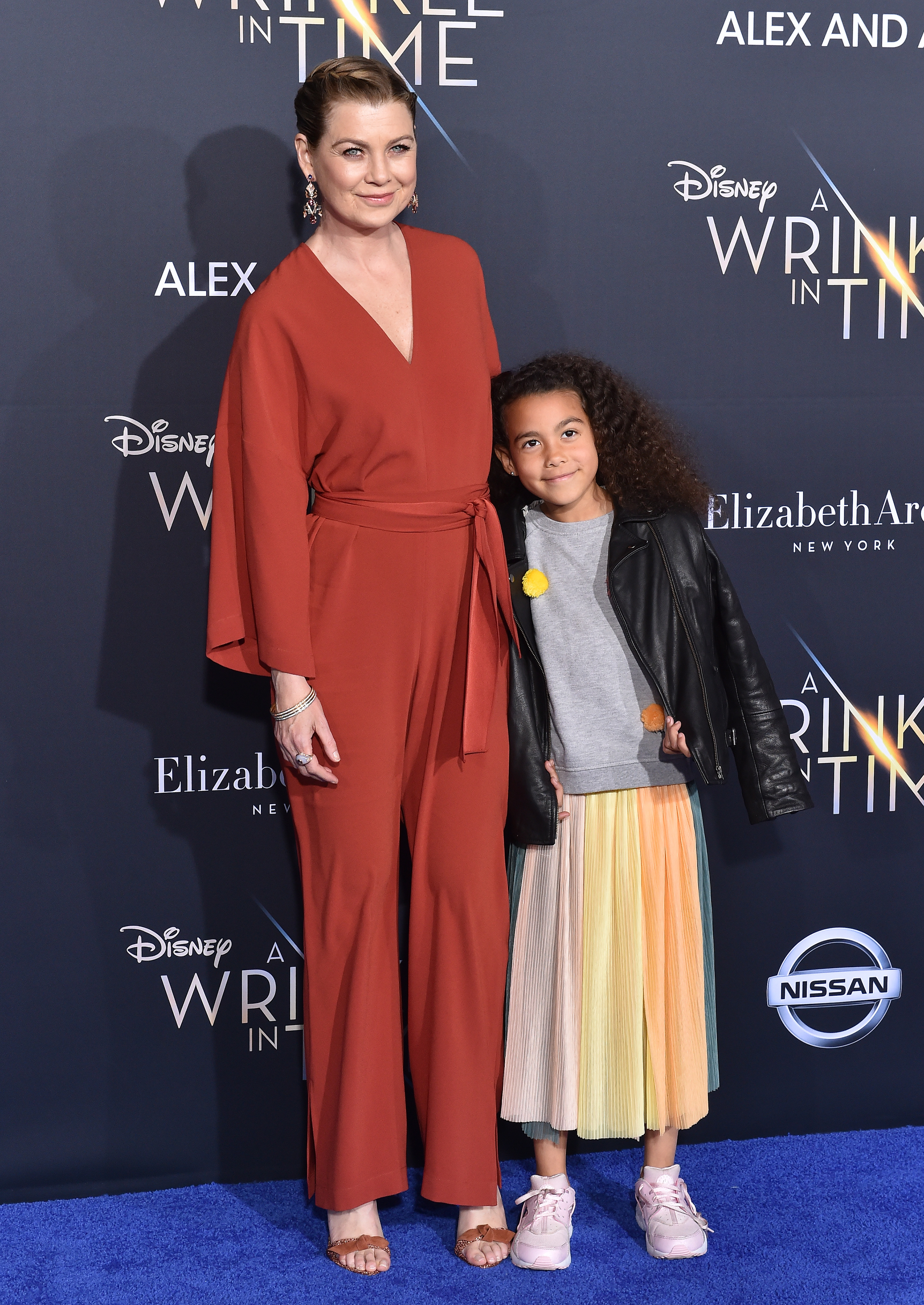 Ellen Pompeo and Stella arrive at the premiere of Disney's 'A Wrinkle In Time' at El Capitan Theatre on February 26, 2018 in Los Angeles, California | Source: Getty Images