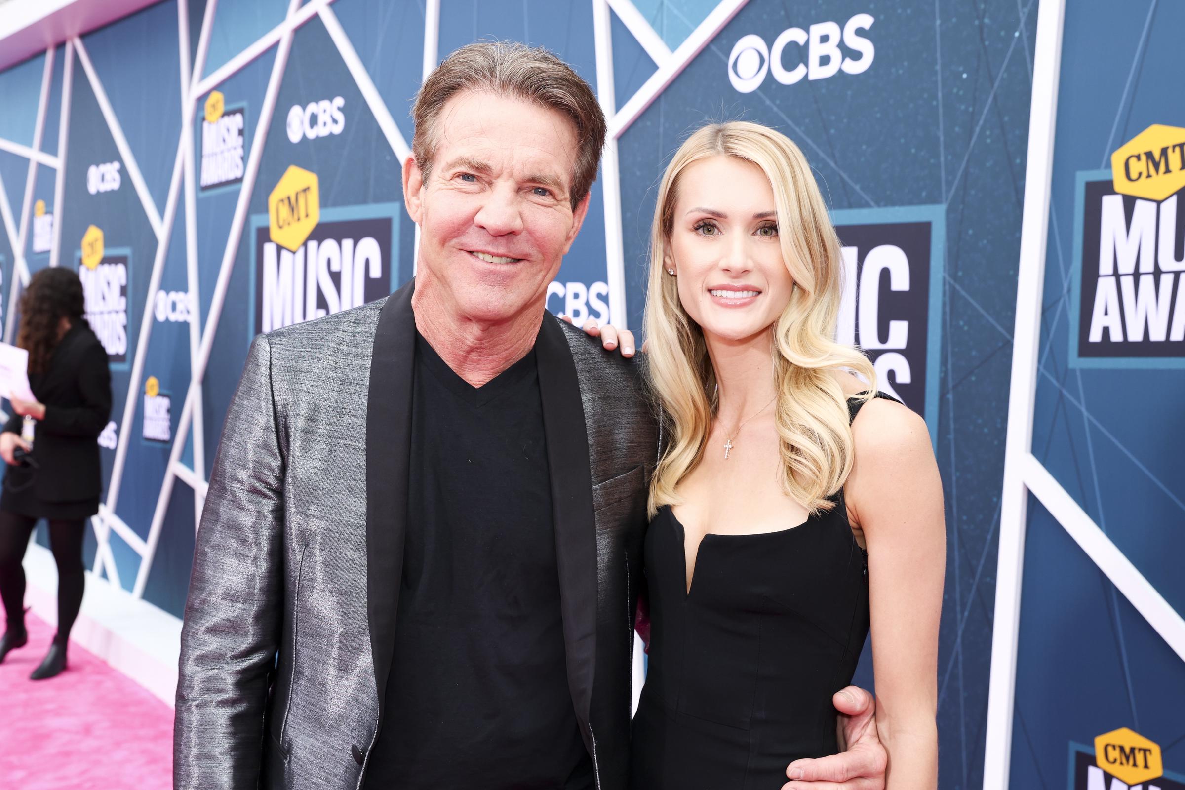 Dennis Quaid and Laura Savoie are seen at the 2022 CMT Music Awards in Nashville, Tennessee | Source: Getty Images