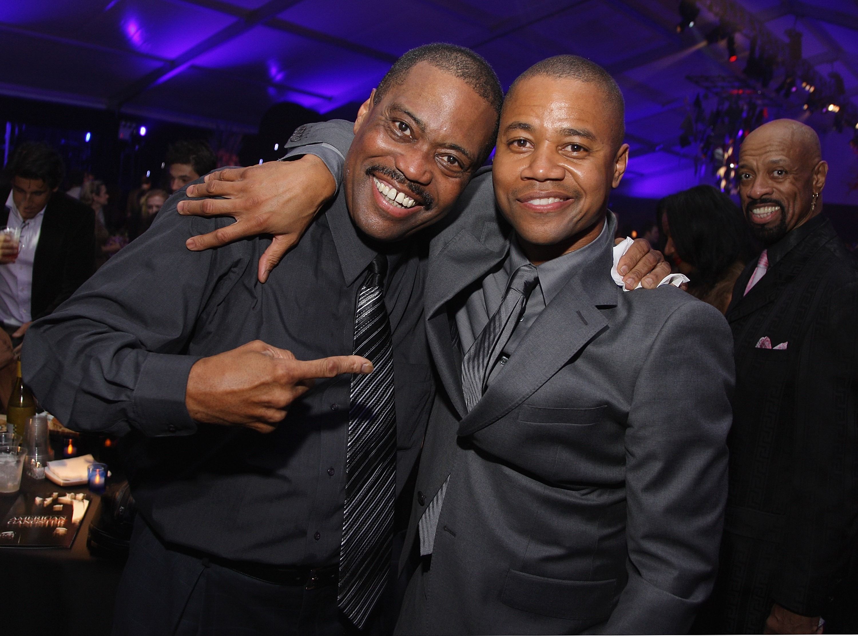 Cuba Gooding Sr. and Cuba Gooding Jr. during the after-party of the world premiere of "American Gangster" at the Apollo Theater on October 19, 2007 in New York City. | Source: Getty Images